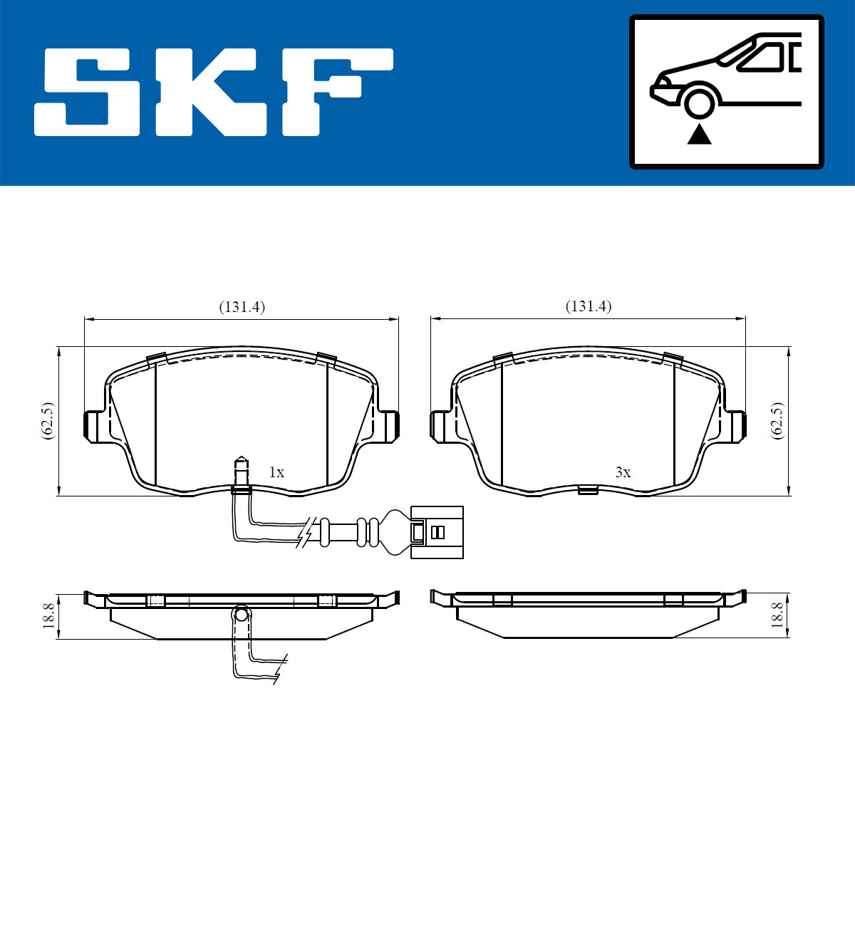 Set placute frana,frana disc VKBP 80494 E SKF